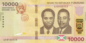 Burundi, 10.000 (10000) francos, 2018, UNC, p54, número de serie: EF8100533 - Imagen 1 de 2