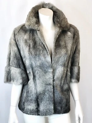 CAPA DE PIEL GRIS Vintage años 50 40 / Hollywood Glam Bombshell Atuendo OS Foto 1 de 4