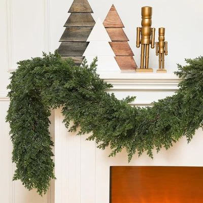 6 Ft Deluxe Artificial Cedar Garland - Perfect for Holiday Decor & Parties - Photo 1/4