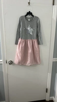Girls GAP Gray and Pink Long Sleeve Crew Neck Dress size XL - Image 1 of 4