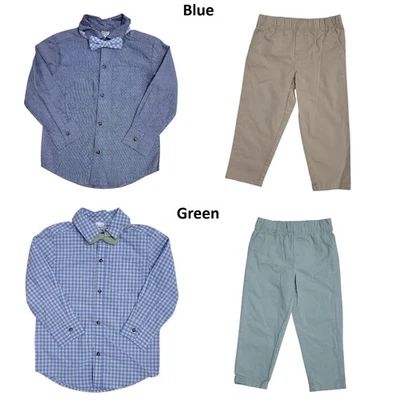 Conjunto de 2 piezas de pantalones con pajarita y camisa con botones Carter's para niños Foto 1 de 3