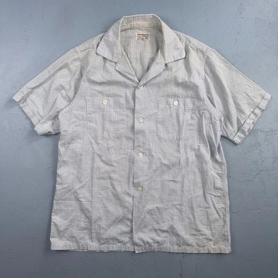 Camisa De Colección Años 50 Enro Trafalgar Cuello Lazo Abotonada Algodón Rockabilly M Cuadros Foto 1 de 4