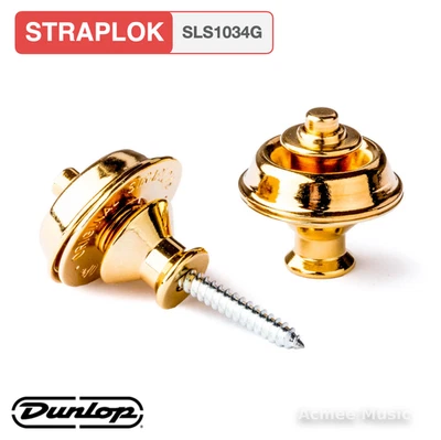 Retentor de alça de guitarra Dunlop STRAPLOK - DESIGN DUPLO SLS1034G - DOURADO - Imagem 1 de 3