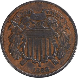 1868 Two Cent Piece EF Uncertified #125 - Picture 1 of 2