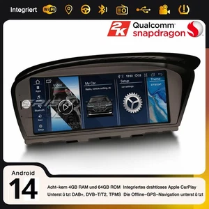 Radio Coche 8,8" Android 14 64GB Navi SWC BMW E90 E91 E92 E93 E60 E61 E63 E64 CIC - Imagen 1 de 24