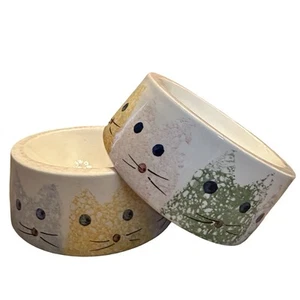 Katzennäpfe Schwamm glasiert Made in Portugal Pastell Katzenliebhaber Haustierschale Wasserfutter - Bild 1 von 11