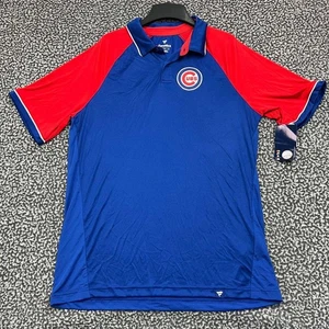Chicago Cubs Poloshirt Herren Groß Blau Fanatics Kurzarm Kragen Neu L - Bild 1 von 7