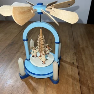  Erzgebirge Wood Angel Candle Powered Carousel - Picture 1 of 8