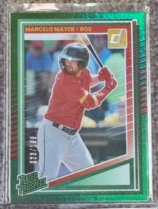 2025 DONRUSS GREEN FOIL MARCELO MAYER RATED PROSPECT CARD 23/199 - Picture 1 of 2
