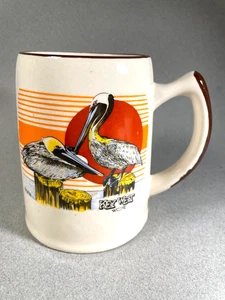 Key West Vintage Pelikan Sonne Keramik Stein/Kaffeetasse in sehr gutem gebrauchten Zustand - Bild 1 von 8