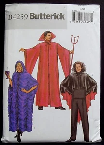 Butterick Hombres Mujeres Vampiro Diablo Halloween Disfraz Patrón de Costura L,XL 4259 FUERA DE IMPRENTA - Imagen 1 de 2