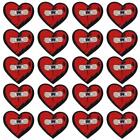 20Pcs Love Heart Shape Red Love Badge Clothing Iron-On Embroidered Patch  Women
