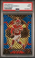 2022 Panini Select #20 PATRICK MAHOMES II BLUE Prizm /199 CHIEFS PSA 9 Mint Card