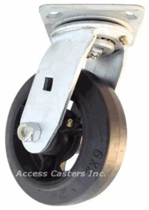 8PRCS 8" x 2" Swivel Plate Caster, Mold on Rubber Wheel, 500 lbs Capacity - Picture 1 of 2