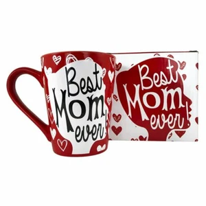 KINREX Best Mom Ever Coffee Mug - Red 12 Oz Ceramic Tea Cup Gift with Gift Box - Picture 1 of 7
