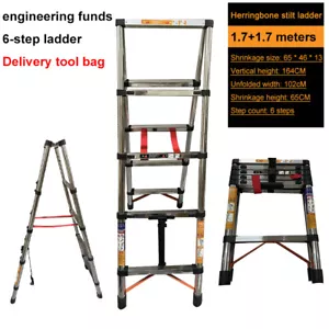 5 Step Telescopic Ladder Portable Stepping Stools for RV Attic Daily Use at Home - Picture 1 of 12
