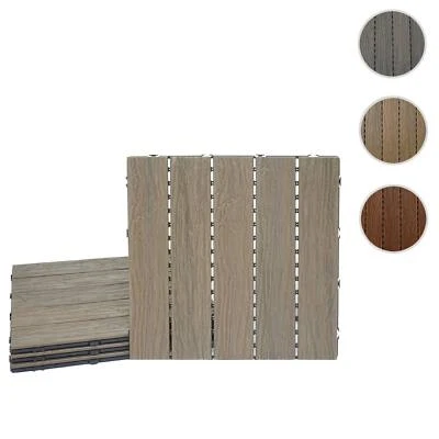 WPC Bodenfliese HWC-E19, Holzoptik Terrasse, 3D-Struktur linear - Bild 1 von 4