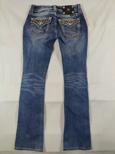 Miss Me Jeans Women's 27 Bootcut Embroidered Embellished Western Denim Blue - Picture 1 of 11