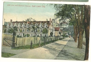 Lion Beehive Houses Salt Lake City UT Utah Postcard - Picture 1 of 1
