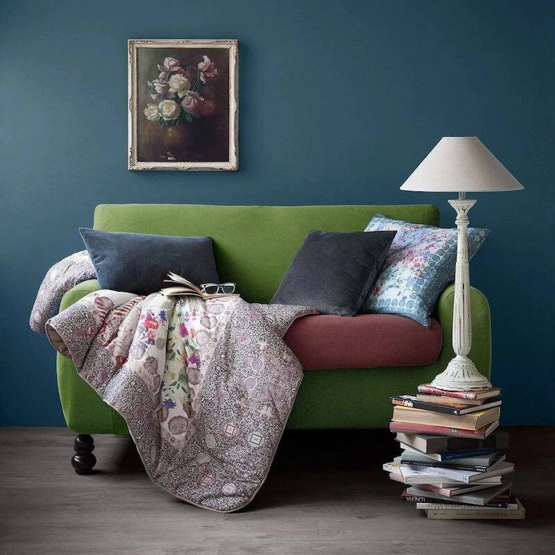 Caleffi Melange Copridivano elasticizzato Cotone Verde 2 Posti 51229 Cale