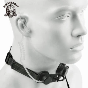 Auriculares de tubo de micrófono de garganta militar Z-tactical radio portátil Airsoft - Imagen 1 de 9