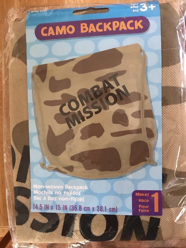 NUEVA Mochila Camuflada 3+ Accesorio Disfraz Juguete Niños Foto 1 de 1