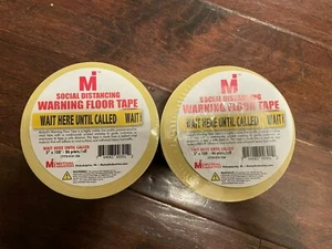 SOCIAL DISTANCING FLOOR TAPE " WAIT HERE UNTIL CALLED " 3'' X 108' Lot of 2 New! - Picture 1 of 1