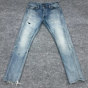 John Elliott Jeans Men 28x30 (FITS 29x29) Slim Made In Japan Distressed Raw Hem - Picture 1 of 12