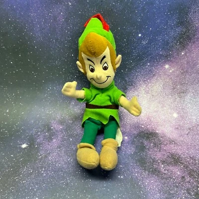 "Bolso de peluche de 10"" Peter Pan Green Bean Bag exclusivo de la tienda Disney de colección" Foto 1 de 4