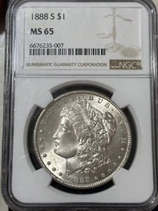 1888-S $1 NGC MS-65 Morgan Silver Dollar - Picture 1 of 5