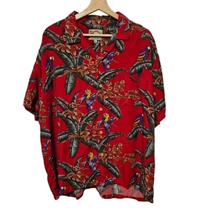 Vintage Paradise Found Jungle Bird Hawaiian Shirt Men’s Size XL Magnum PI Parrot - Picture 1 of 6