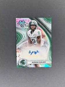 2024 Bowman’s Best University Aidan Chiles Auto #BOA-AC Refractor Michigan State - Picture 1 of 2