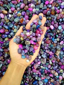 Tumbled Crystals Mix Dyed Agates Colorful Gemstones Bulk Chips Healing Stones - Picture 1 of 4