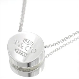 Tiffany & Co. Concave Circle Pendant Necklace 1837 Sterling Silver 925 - Picture 1 of 20