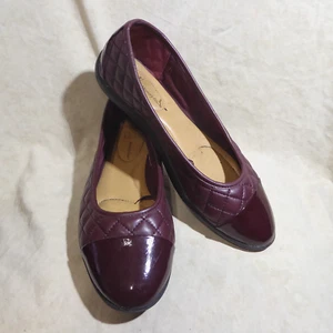 🩰 Ballerine Time and Tru Comfort 8,5 M bordeaux trapuntate similpelle; punta cappuccio - Foto 1 di 15