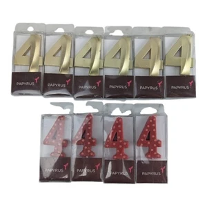 Set Of 10 Papyrus Birthday Candle Number 4 (Various Combinations Avail)  - Picture 1 of 20