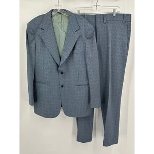 Vintage JC Penny Towncraft Herren Freizeitanzug Größe 42 2 Stck. Blau Disco Polyester - Bild 1 von 13