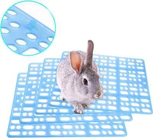Hamiledyi 4 Pcs Rabbit Cage Mats Small Animal Plastic Feet Pads Floor Mat for Pe - Picture 1 of 1