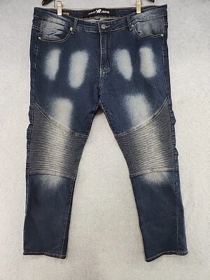 XR Xray Jeans Mens Size 40x32 Stone Dark Wash Blue Denim Cotton Moto Jeans - Image 1 of 4