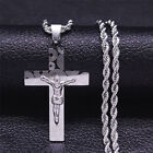 New Stainless Steel Cross Pendant Twist Chain Men's Women's Fashion Necklace