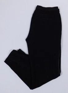 Pantalón VINCE para mujer negro con borde de cintura grueso puños elásticos panel satinado talla S - Imagen 1 de 9