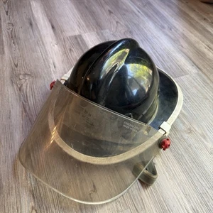 Vintage MSA Topgard Fireman’s Helmet w/ Paulson Visor Size 6 1/2–7 3/4 USA - Picture 1 of 6