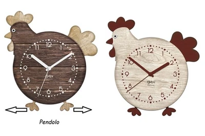 Orologio da Parete per Cucina Design Moderno Gallina Orologi con Pendolo a Pila - Immagine 1 di 4