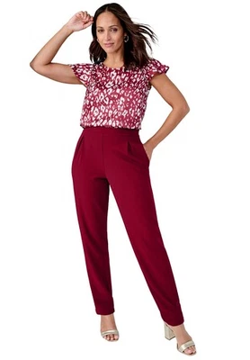 Pantalones de pierna recta de crepé tejido elástico talla grande Jessica London para mujer Foto 1 de 4