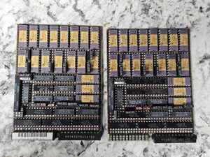 2x Vintage IBM Mainframe System 360 Boards Gold w36x Ceramic Gold IC RAM Memory - Picture 1 of 6
