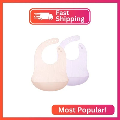 Babero de bebé de silicona Olababy Fold N Go con estuche de viaje | Suave, ligero, impermeable Foto 1 de 2