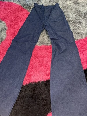Pantalones De Colección 1987 Marina de los Estados Unidos Nuevos con Etiquetas Pantalones Utilitarios TIPO II Denim Pierna Campana Ancha Jeans Foto 1 de 4