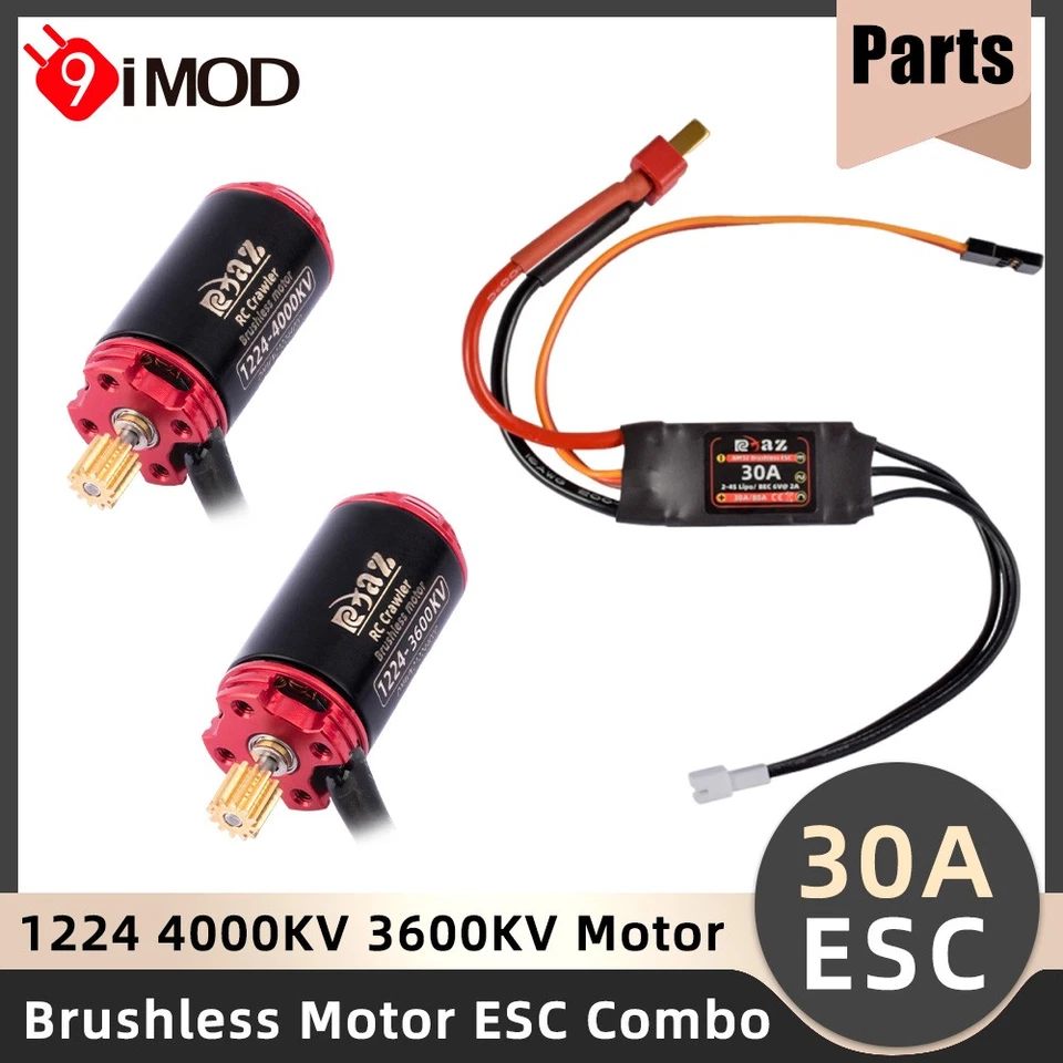 9IMOD Brushless 30A ESC 1224 Motor Combo Mini For 1/24 RC Car Axial SCX24 TRX4M - Image 1 of 4