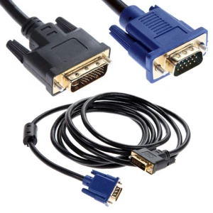 DVI to VGA Cable DVI-I Dual Link to VGA SVGA HD15 AV Converter Lead 1M 2M 3M 5M - Picture 1 of 5