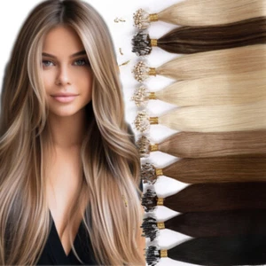 Micro Ring Loop I Tip Remy Echthaar Extensions Bonding 1g Haarverlängerung DICK - Bild 1 von 41